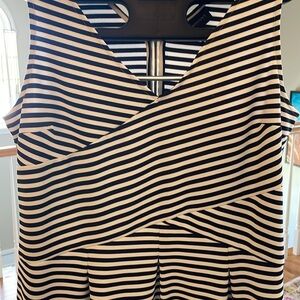 Navy and white stripe sleeveless dress size 18